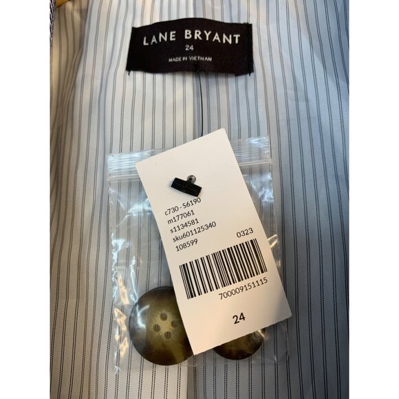 Lane Bryant Womens Blue Linen Blend Blazer Size 24W Plus Cuffable NWT 8697 - Picture 12 of 12